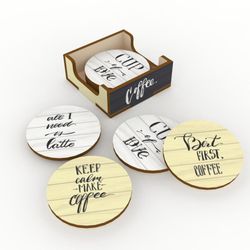 Set De 4 Posavasos Coffee - Fuun Creations