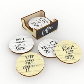 Set De 4 Posavasos Coffee - Fuun Creations