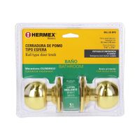 Cerradura Esfera Cilíndrico Para Baño Latón Brillante - Hermex Basic