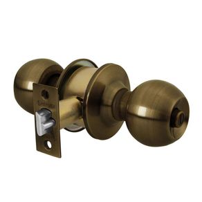 Cerradura Esfera Cilíndrico Para Dormitorio Latón Antiguo - Hermex Basic