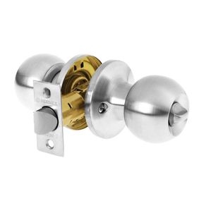 Cerradura Esfera Tubular Baño Cromo Mate - Hermex Basic