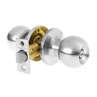 Cerradura Esfera Tubular Baño Cromo Mate - Hermex Basic