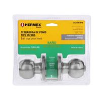Cerradura Esfera Tubular Baño Cromo Mate - Hermex Basic