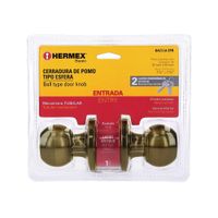 Cerradura Esfera Tubular Para Entrada Latón Antiguo - Hermex Basic
