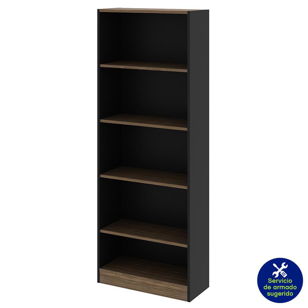 Librera de 5 Niveles 60 x 25.5 x 162 cm - Varios Colores Negro