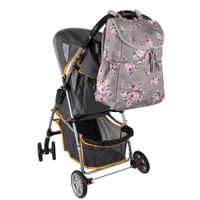 Mochila Pañalera Floral Gris - Baby Essentials