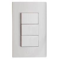 Interruptor Triple Blanco Sin Luz Piloto De 16A 125V - T&J