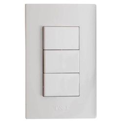Interruptor Triple Blanco Sin Luz Piloto De 16A 125V - T&J
