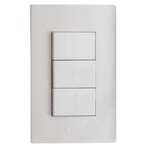Interruptor Triple Blanco Sin Luz Piloto De 16A 125V - T&J