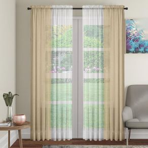 Set De 4 Cortinas Eggnog + Voile 71X213 Cm - Viva