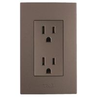 Tomacorriente Negro Doble Tr De 16A 125V - T&J