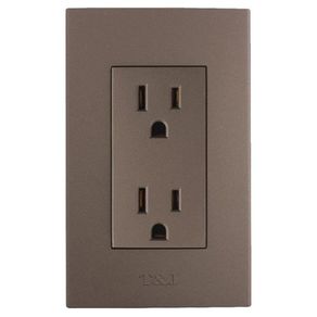 Tomacorriente Negro Doble Tr De 16A 125V - T&J