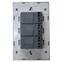 Interruptor Triple Blanco Sin Luz Piloto De 16A 125V - T&J