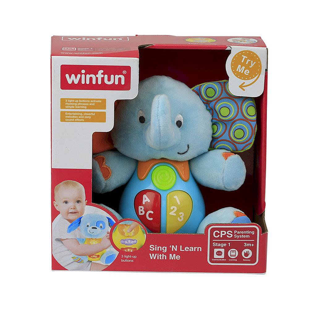Peluche Interactivo Canta y Aprende con Migo Diseño de Elefante para 3+ Meses Juego Canta Y Aprende Elefante - Winfun