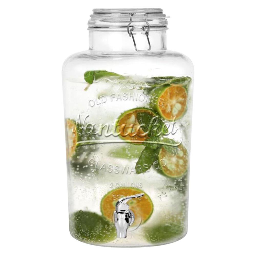 Dispensador de Bebidas de Vidrio de 8 L con Tapadera