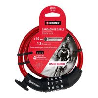 Candado Para Bicicleta De Combinación 10 Mm X 1.20M - Hermex