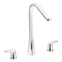 Mezcladora Para Lavaplatos Cuello Alto Cromo 8 Plg 2 Manijas - Corona