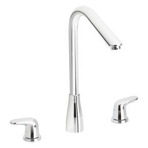 Mezcladora Para Lavaplatos Cuello Alto Cromo 8 Plg 2 Manijas - Corona