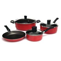 Batería De Cocina Rojo De Aluminio 7 Pzas - Cinsa