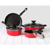 Batería De Cocina Rojo De Aluminio 7 Pzas - Cinsa