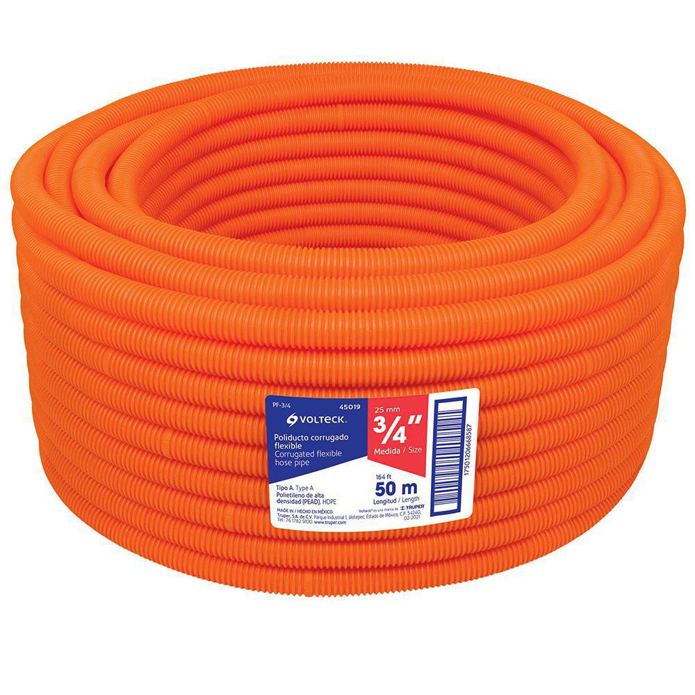 Tubo Flexible Naranja 3/4 Plg - Volteck