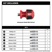 Destornillador Punta Intercambiable 8 Pzas - Milwaukee Electric