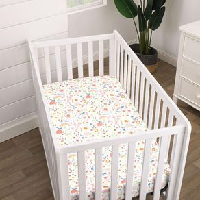Sábana Cobertora Para Corral Jardín Multicolor Twin - Nojo