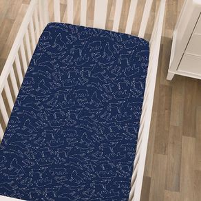 Sábana Cobertora Para Corral Constelaciones Azul Twin - Nojo