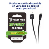 Cable Usb Cobra Xl De 10 Pies Colores Surtidos - Diamond Vision