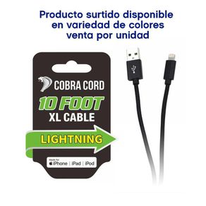 Cable Usb Cobra Xl De 10 Pies Colores Surtidos - Diamond Vision