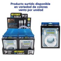 Cable Usb Cobra Xl De 10 Pies Colores Surtidos - Diamond Vision