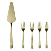 Set De 5 Cubiertos Para Pastel Oslo Champagne - Herdmar