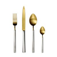 Set De 16 Cubiertos Vintage Dorado Y Plateado - Herdmar