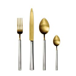 Set De 16 Cubiertos Vintage Dorado Y Plateado - Herdmar