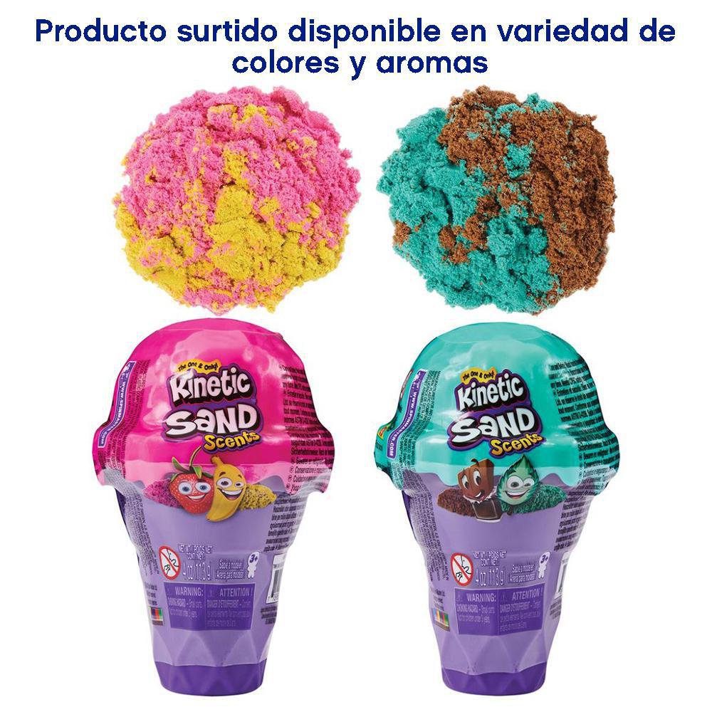 Bote en Forma de Helado de Arena Mágica de 113 Gramos para 3+ Años - Colores Surtidos Arena Mágica Moldeable con Contenedor Helados Surtidos