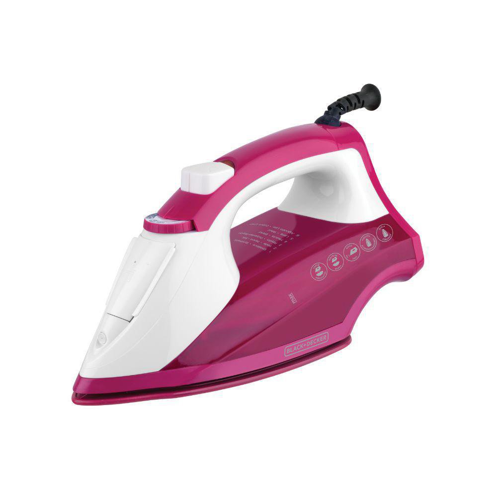 Plancha SmartSteam con Suela Cerámica Color Fucsia Plancha a Vapor Antiadherente Fucsia