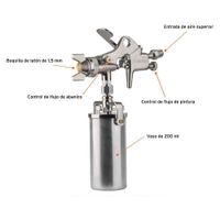 Pistola Compacta Para Retoques Vaso De Aluminio 50 Psi - Truper