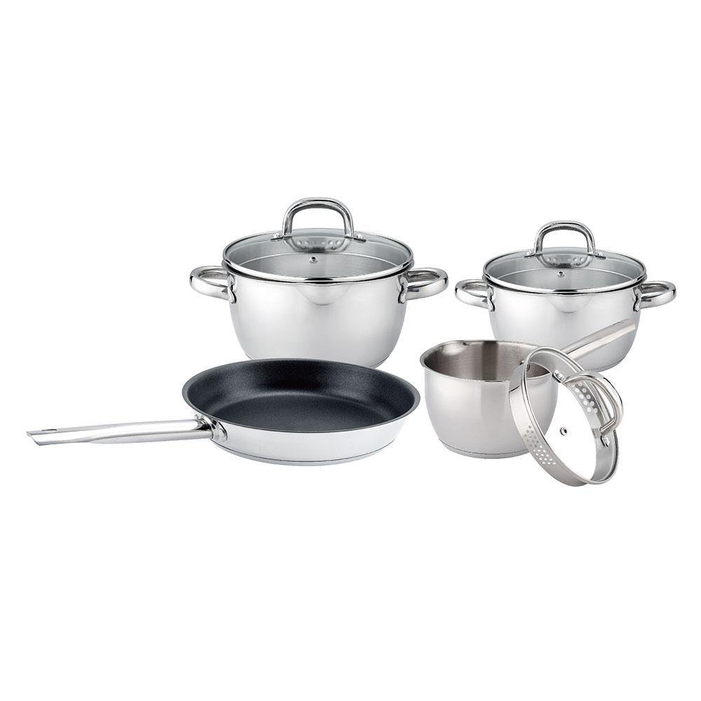 Batería de Cocina 7 Piezas de Acero Inoxidable Color Plateado
