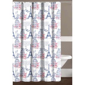 Cortina De Baño Con Ganchos París Birdcage 183X170 Cm