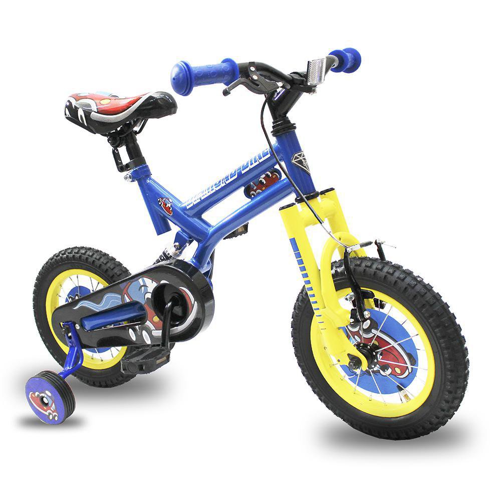 Bicicleta con Suspensión Trasera Rin 12 - Diamond Bike Varios Colores Azul Y Amarillo