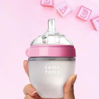 Biberón de Silicona Como Tomo Rosa 150 ml