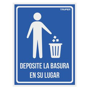 Rótulo De Deposite La Basura En Su Lugar 21 X 28 Cm - Truper