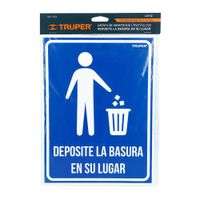 Rótulo De Deposite La Basura En Su Lugar 21 X 28 Cm - Truper
