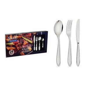 Set De Cubiertos Acero Inoxidable Caledonia 24 Pzas - Toscana By Tramontina