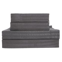Set De Sábanas Gris Oscuro Microfibra - Viva Varios Tamaños