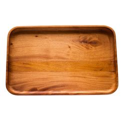 Azafate Rectangular De Madera Caoba 43X28X3 Cm - Kikotem