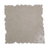 Servilleta Color Natural Con Flor 45 X 45 Cm - Viva