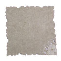 Servilleta Color Natural Con Flor 45 X 45 Cm - Viva