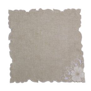 Servilleta Color Natural Con Flor 45 X 45 Cm - Viva