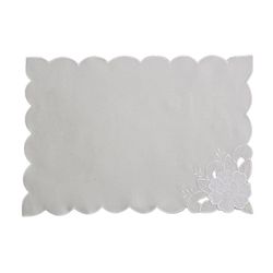 Individual Blanco Con Flores 33X 48 Cm - Viva